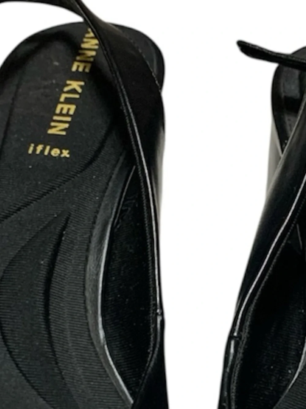 Anne Klein Black Slingback Square-Toe Heels